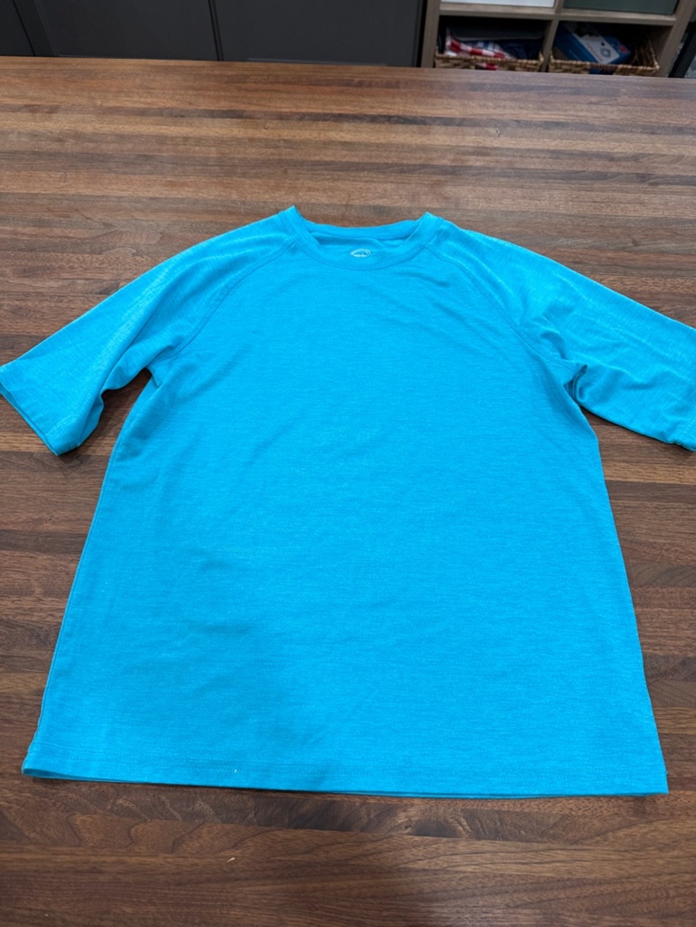 wonder nation Teal Blue Short Sleeve Kids Swim Shirt